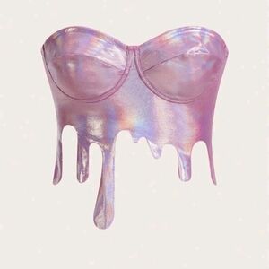 Holographic bustier Tube top